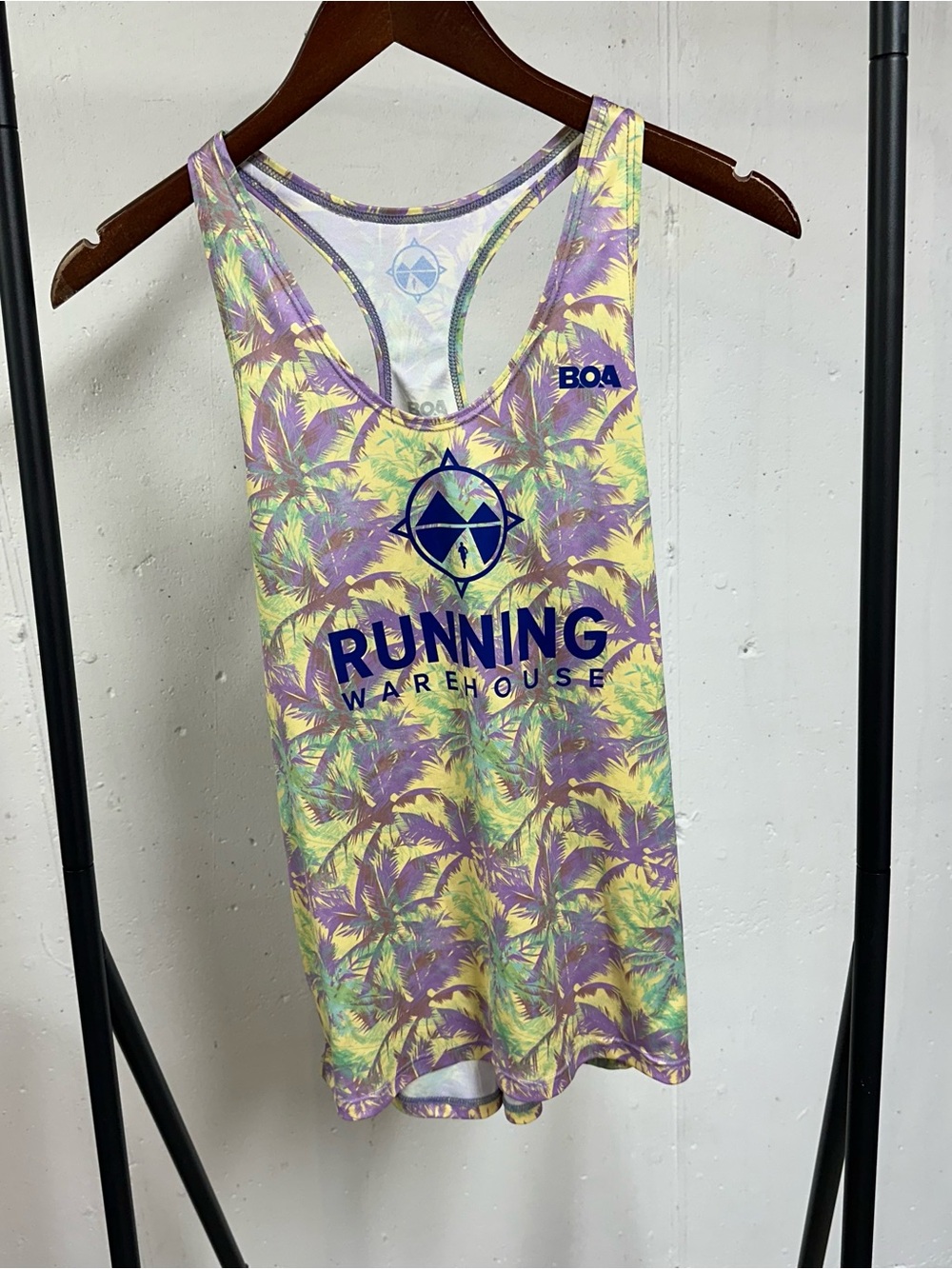 Running Warehouse Women’s Tropical Print Tank Top - Purple/Yellow